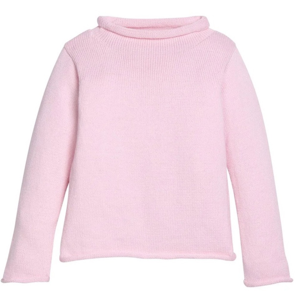 Little English Girls Pink Peruvian Cotton Roll Neck Classic Preppy Sweater 3T